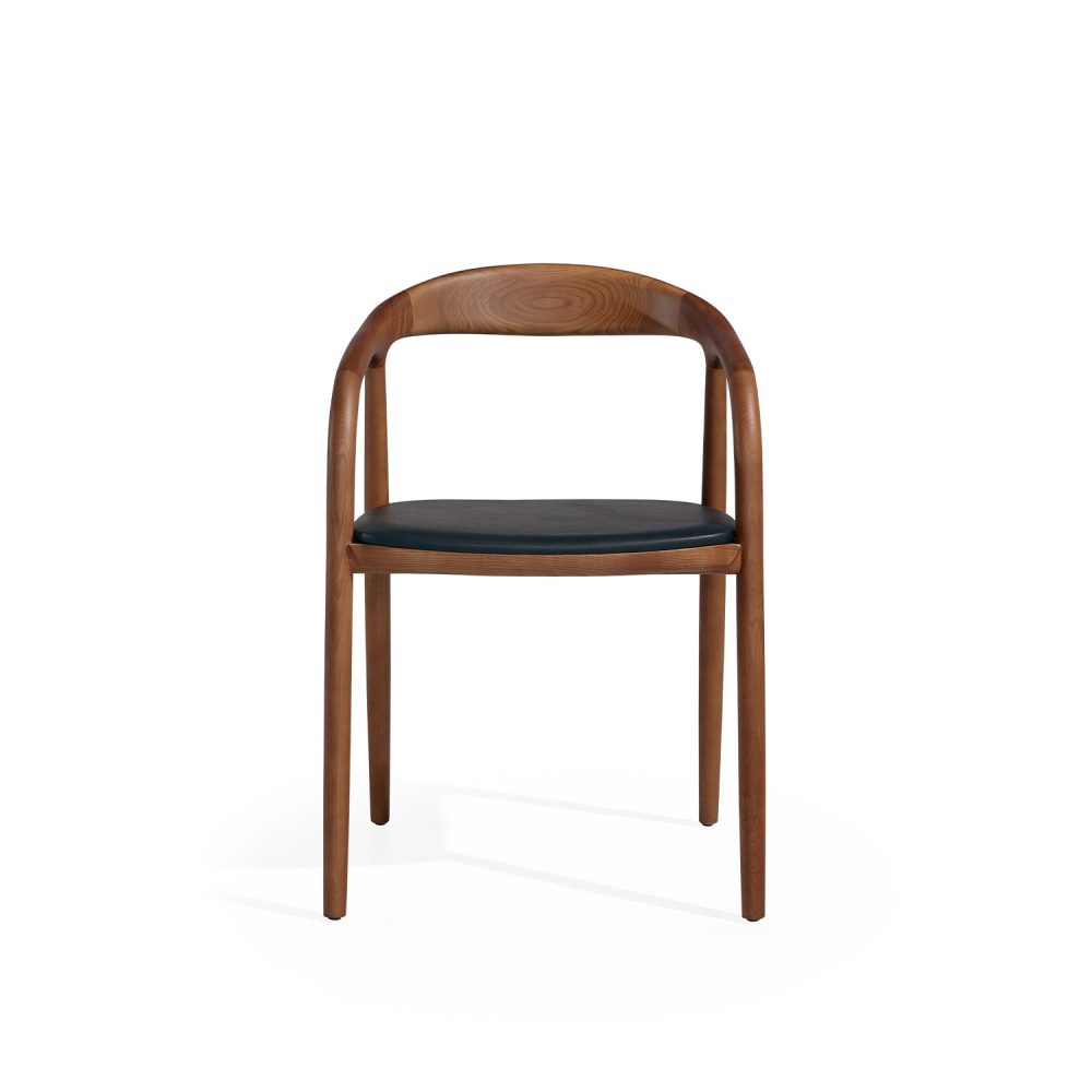 Cadeira Nordic Com Assento Em Pele Preta Elegante Jleal 4