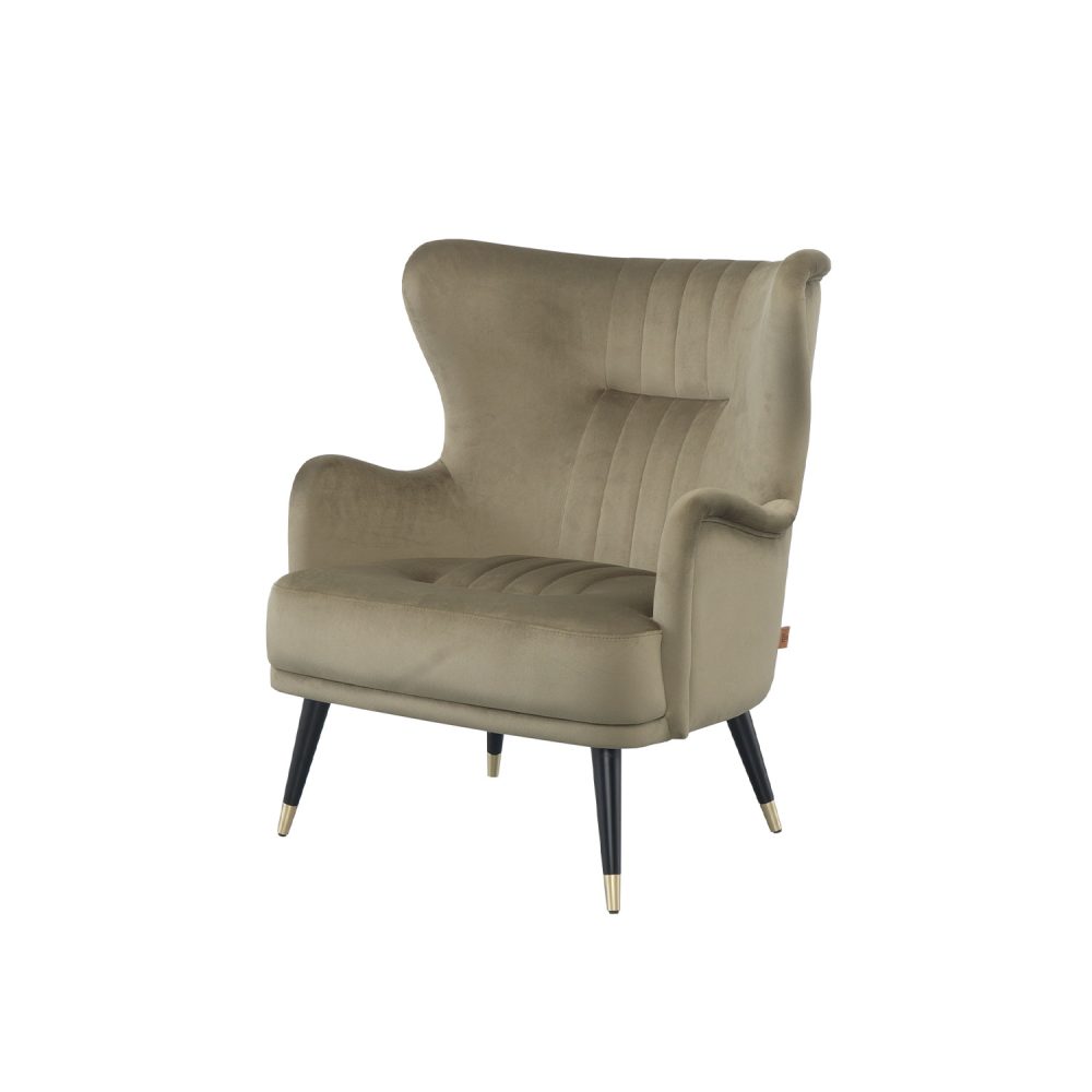 Cadeirao Elegance Estofado Em Verde Com Ponteiras Em Dourado Jleal 2