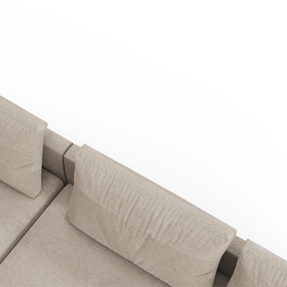 Sofa Cama Calm Com Chaise E Tecido Bege Com Almfoadas Decorativas Jleal 7