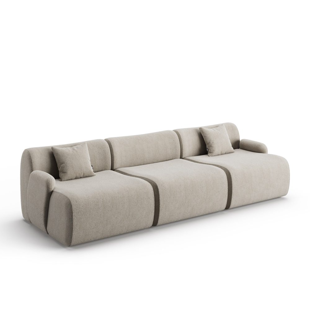 Sofa Modular Cloud De 3 Lugares Com Tecido Em Cinza E Design Moderno Jleal 10